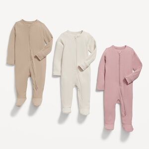 Old Navy Kids Footie Set - Tan, White, and Pink